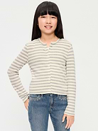 Image 1 of 3, round neckline, long sleeves, full length button front, all-over print, Product #1181567