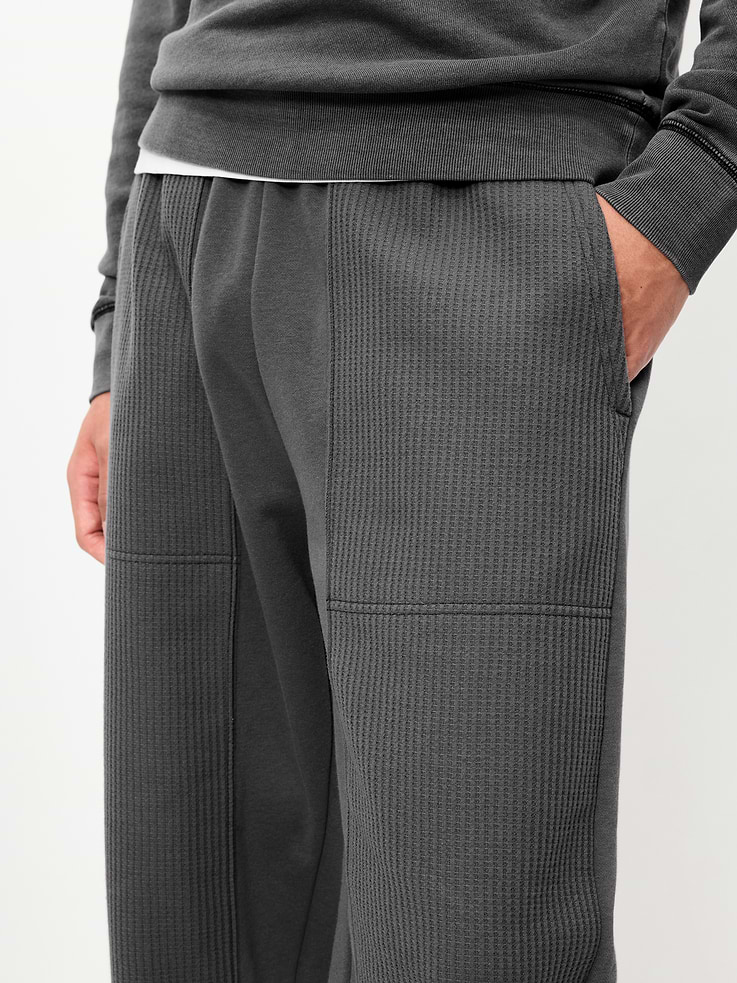 Image 4 de 6, Pantalon utilitaire coupe généreuse en tricot gaufré