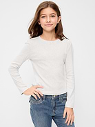 Image 1 of 4, crew neck, long sleeves, tiny decorative bow at neckline, Product #1181553