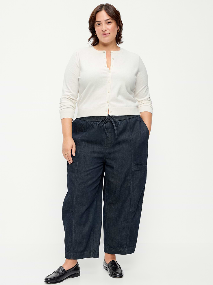 Image 4 of 6, Mid-Rise Barrel-Leg Utility Pants