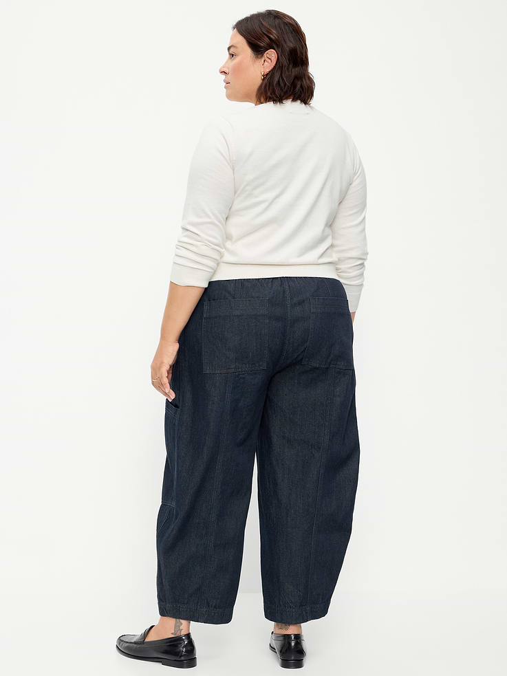 Image 6 of 6, Mid-Rise Barrel-Leg Utility Pants