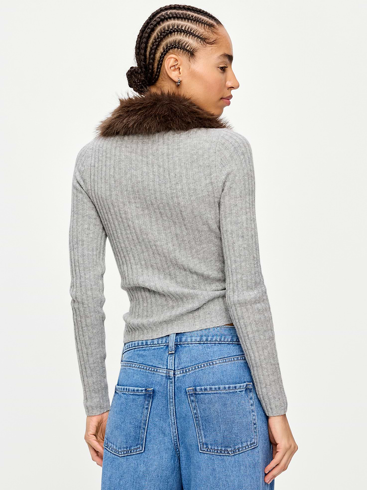 Image 2 of 6, SoSoft Faux-Fur Collar Cardigan