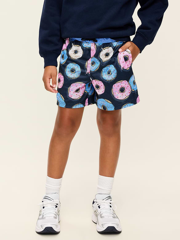 Printed Knee Length Mesh Shorts for Boys