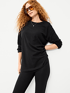 Image 1 of 3, crew neck, long drop-shoulder sleeves, Product #909488