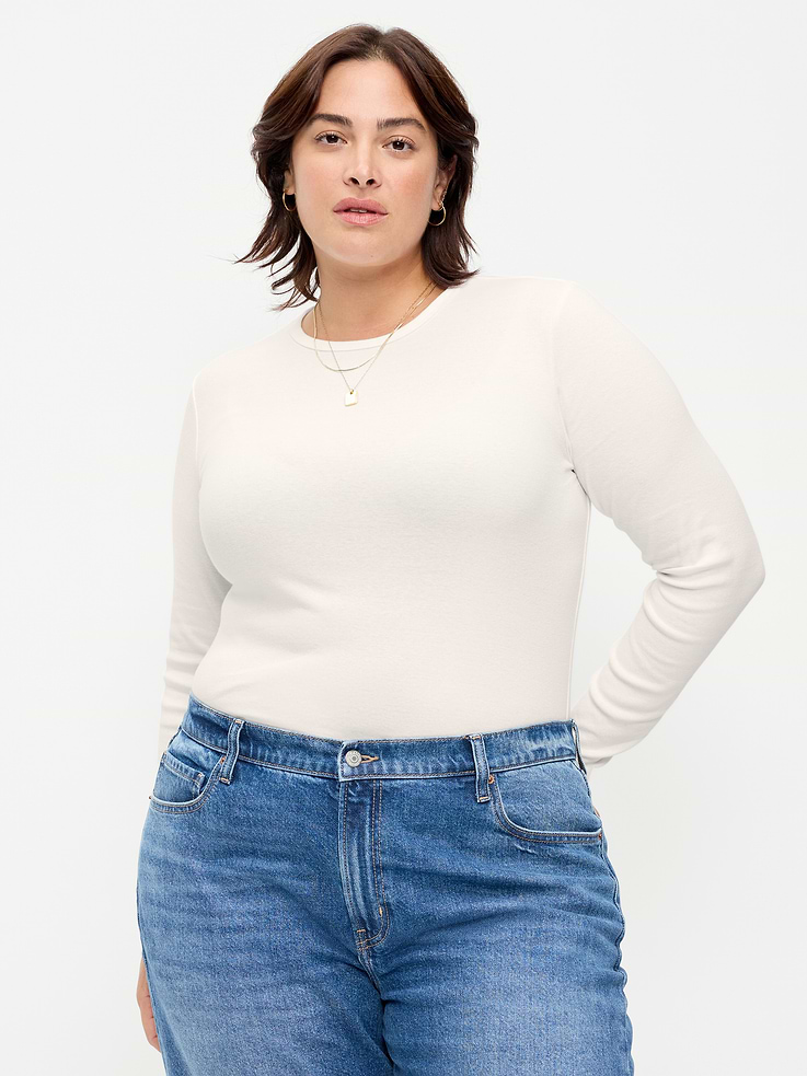 Image 7 of 8, Snug Crew-Neck Long Sleeve T-Shirt