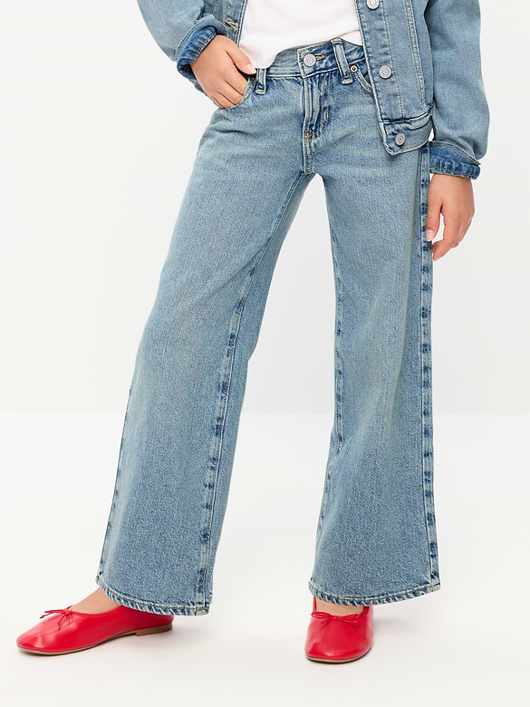 Low-Rise Baggy Wide-Leg Jeans for Girls