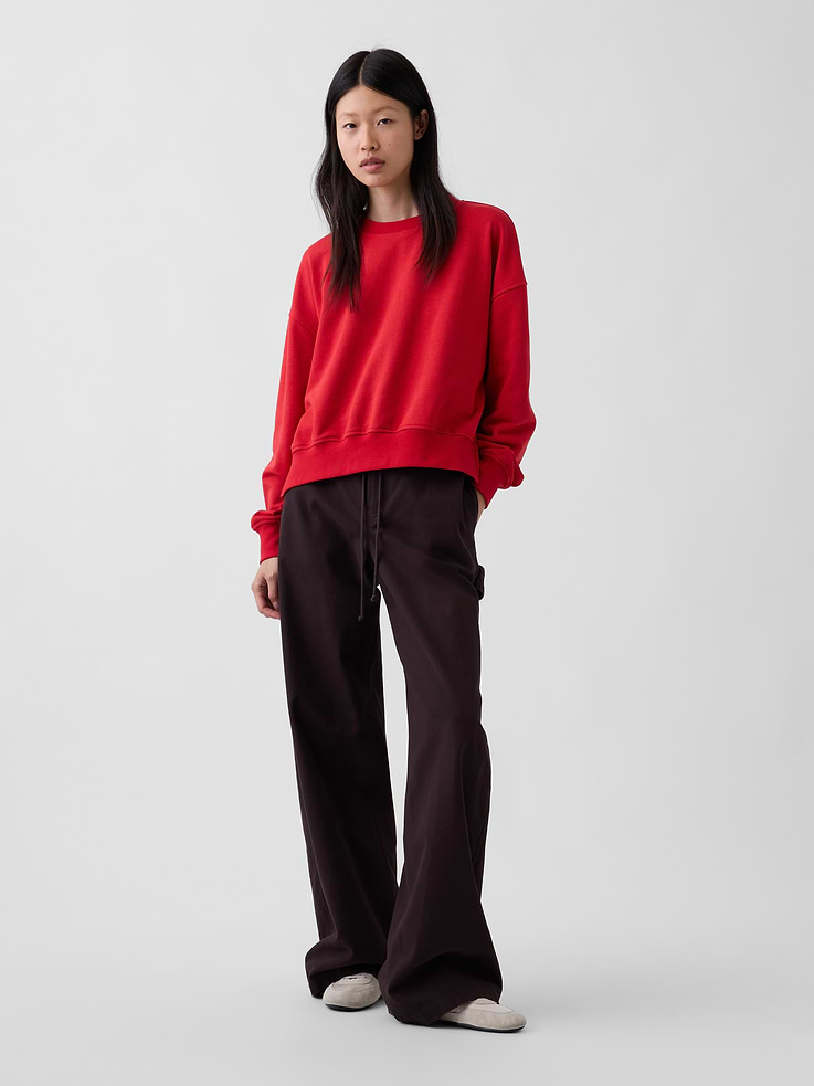 Image 2 of 7, VintageSoft Terry Oversized Wedge Side-Slit Sweatshirt