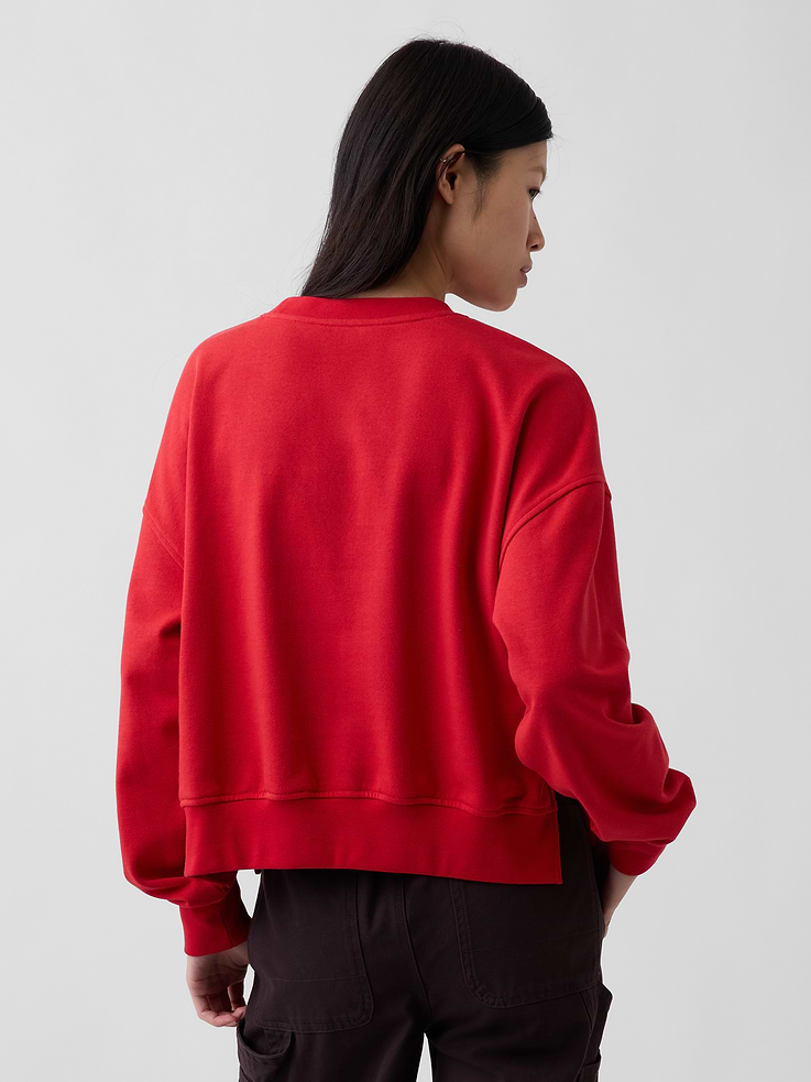 Image 3 of 7, VintageSoft Terry Oversized Wedge Side-Slit Sweatshirt