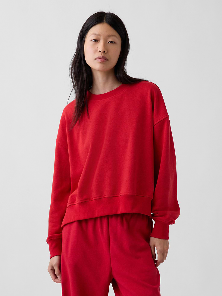 Image 6 of 7, VintageSoft Terry Oversized Wedge Side-Slit Sweatshirt