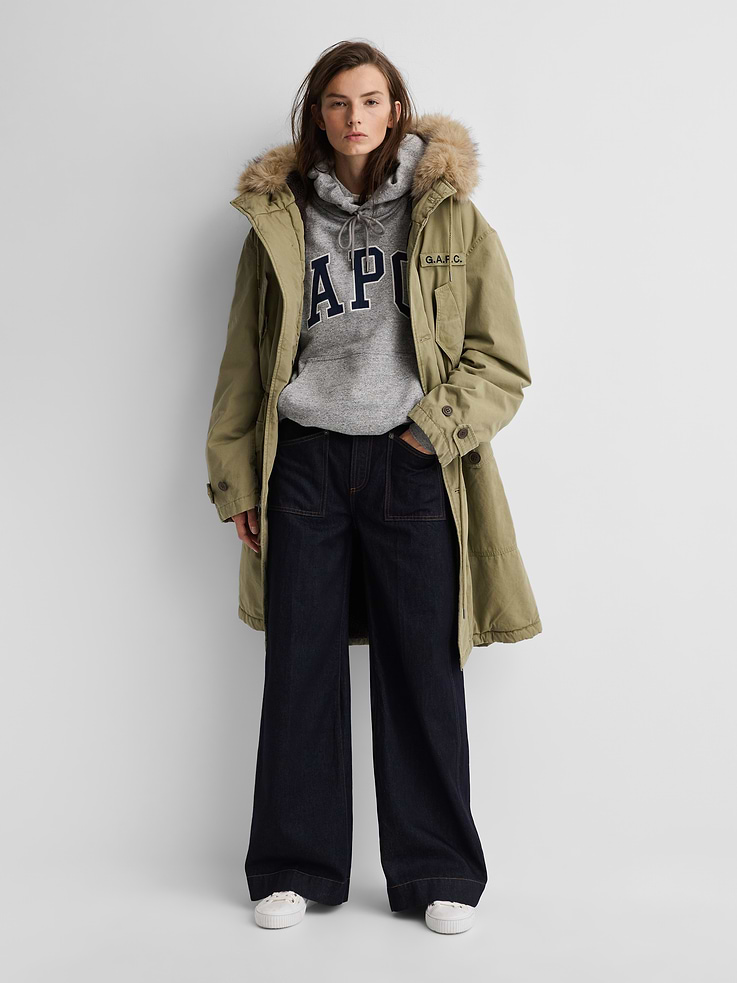 Image 3 of 10, Gap × A.P.C. Oversized Sherpa-Lined Utility Parka, Cardmember Early Access