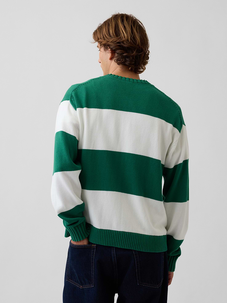Image 3 of 5, Relaxed Stripe Crew Sweater