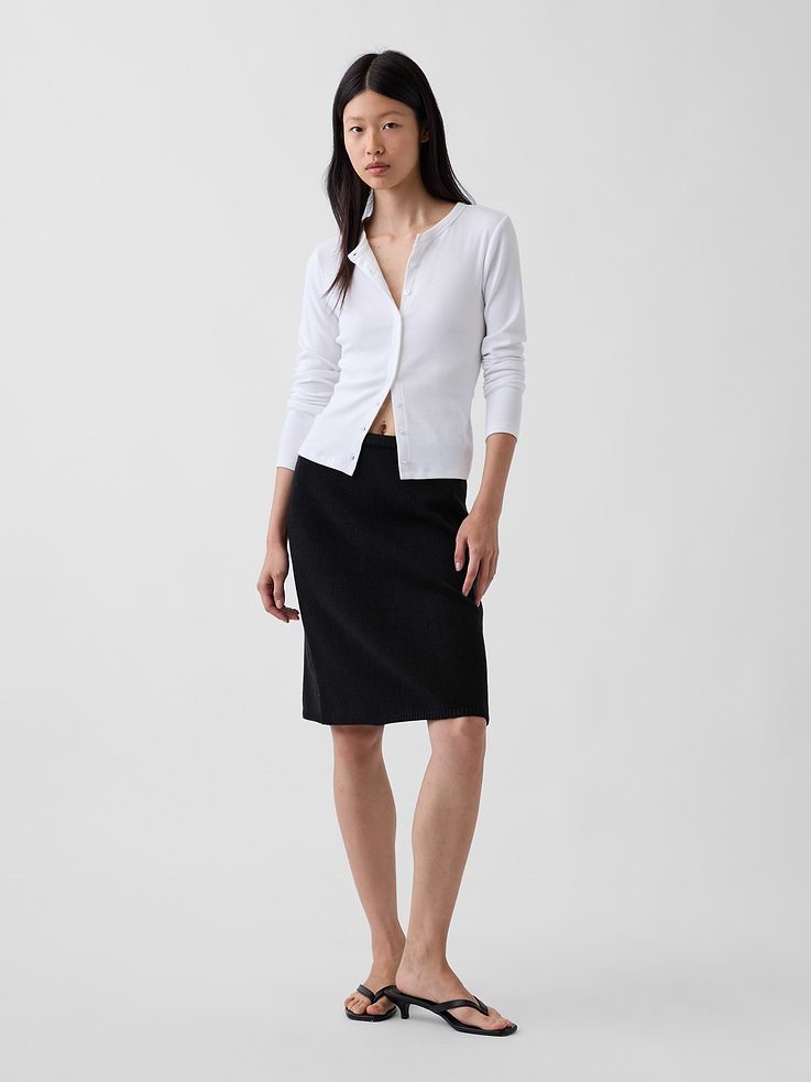 Image 5 of 6, CashSoft Knee-Length Sweater Skirt