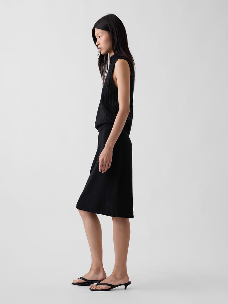 Image 3 of 6, CashSoft Knee-Length Sweater Skirt