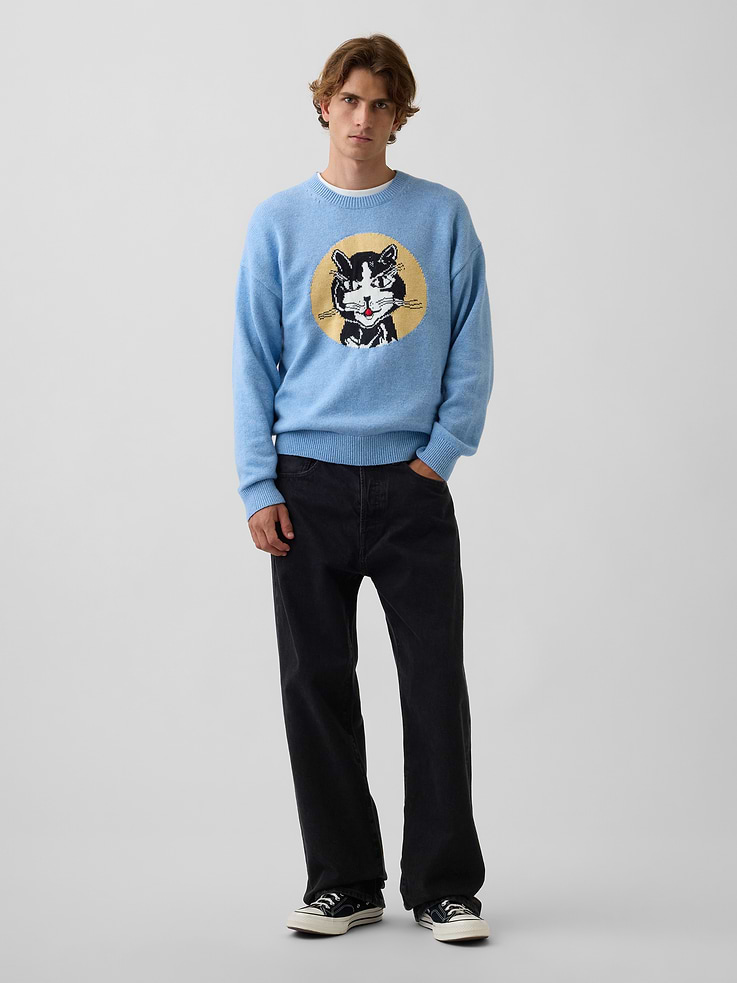 Image 3 of 9, Gap | Lichtenstein | Whitney | Laughing Cat Sweater