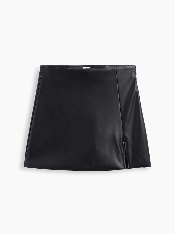 Image 5 of 5, Vegan-Leather Mini Skirt