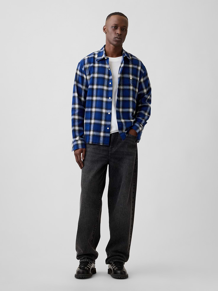Image 3 of 5, Flannel Shirt in Boxy Fit