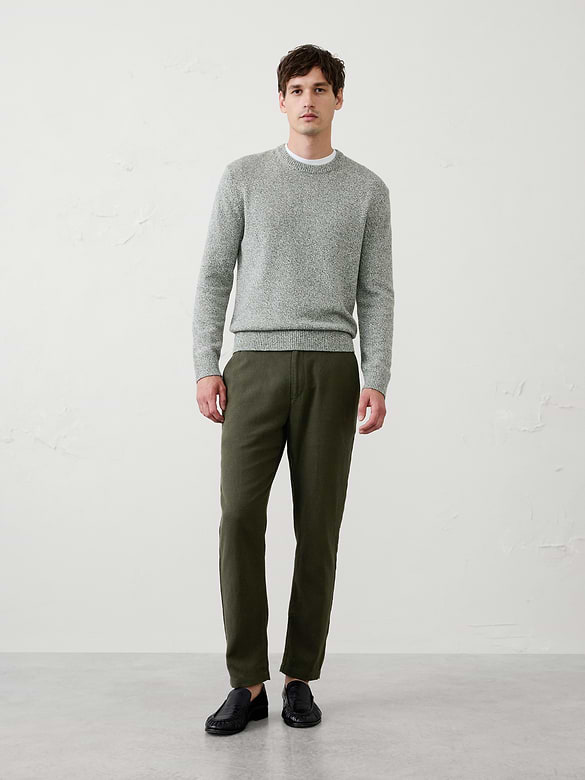 Athletic-Fit Linen-Blend Pant