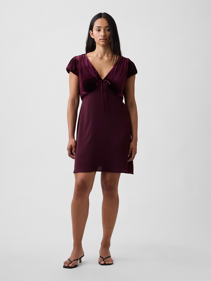 Image 4 of 6, Cap Sleeve V-Neck Mini Dress