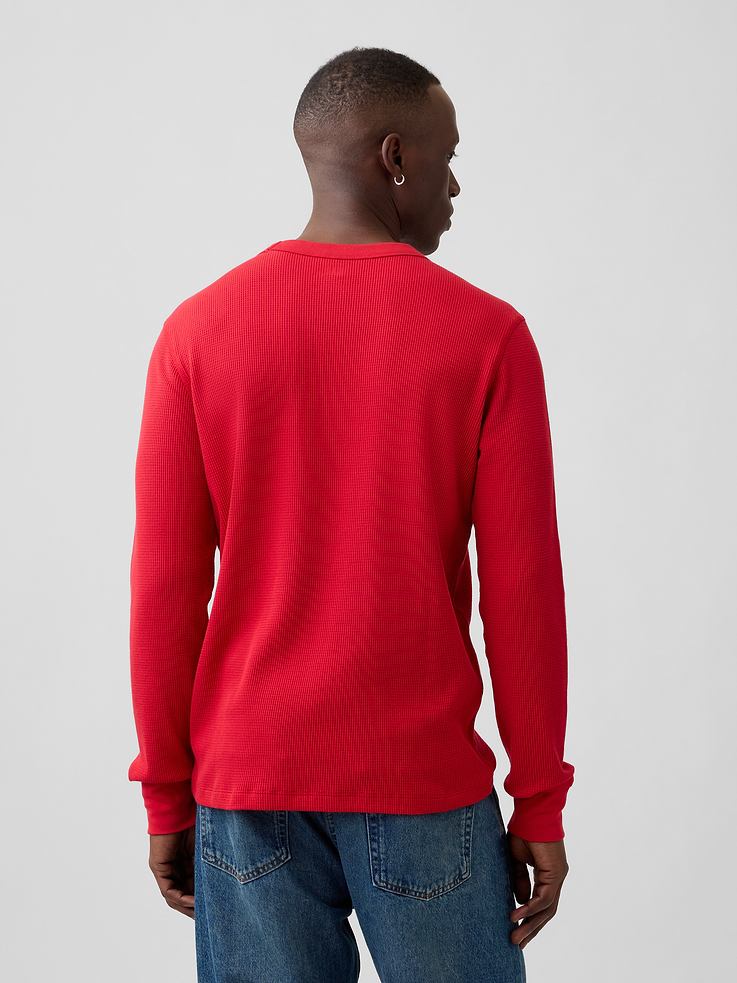 Image 2 of 5, Waffle-Knit Crewneck T-Shirt