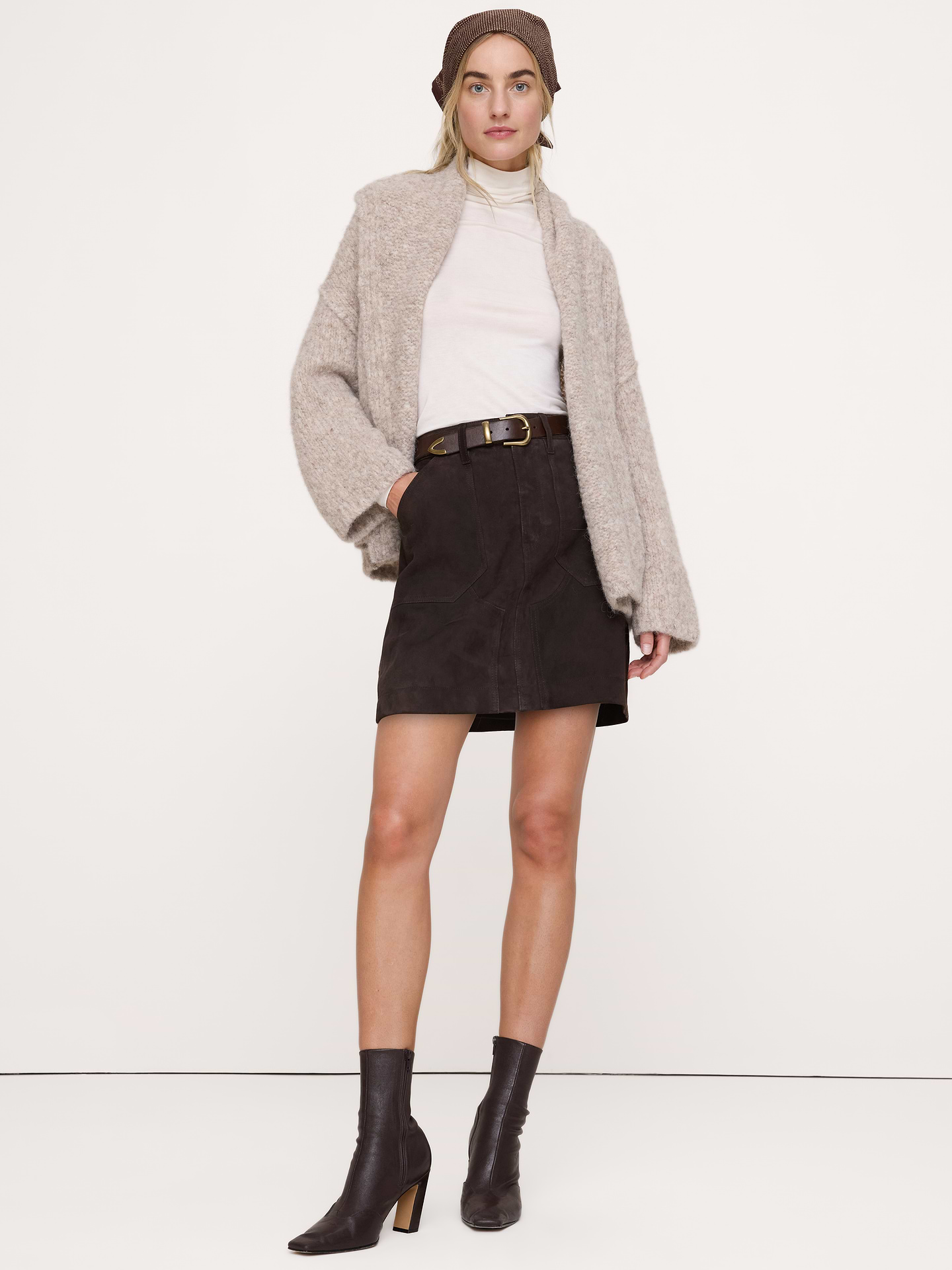 Image 1 of 6, Spun from a soft alpaca blend for extra cozy appeal, this cardigan sweater is cut for a relaxed fit that's easy to layer through the seasons., Ultra-Oversized Fit: Lots of room through chest, shoulders, and waist. Dropped shoulder seam., Unlined., Product #1180205