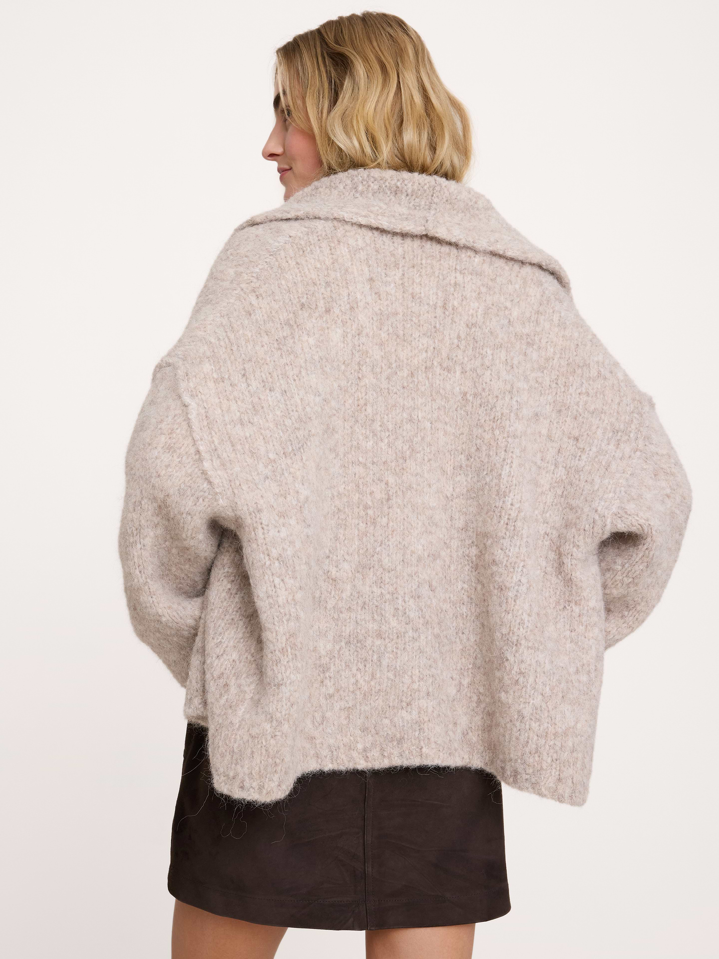 Image 3 of 6, Italian Alpaca-Blend Open Cardigan
