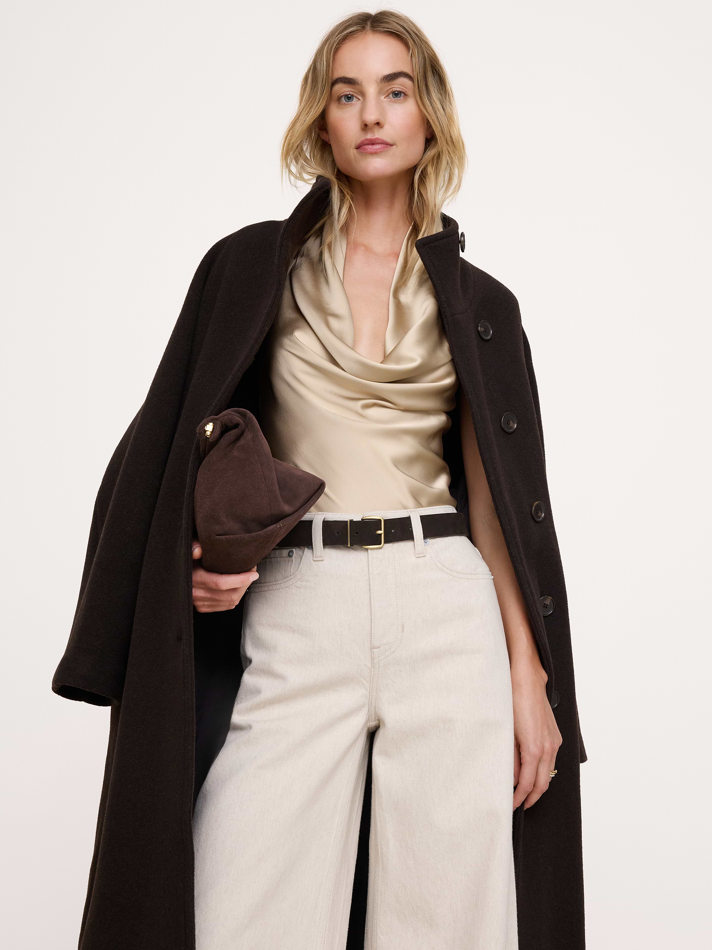Image 5 of 7, Stretch-Satin Cowl-Neck Halter Top