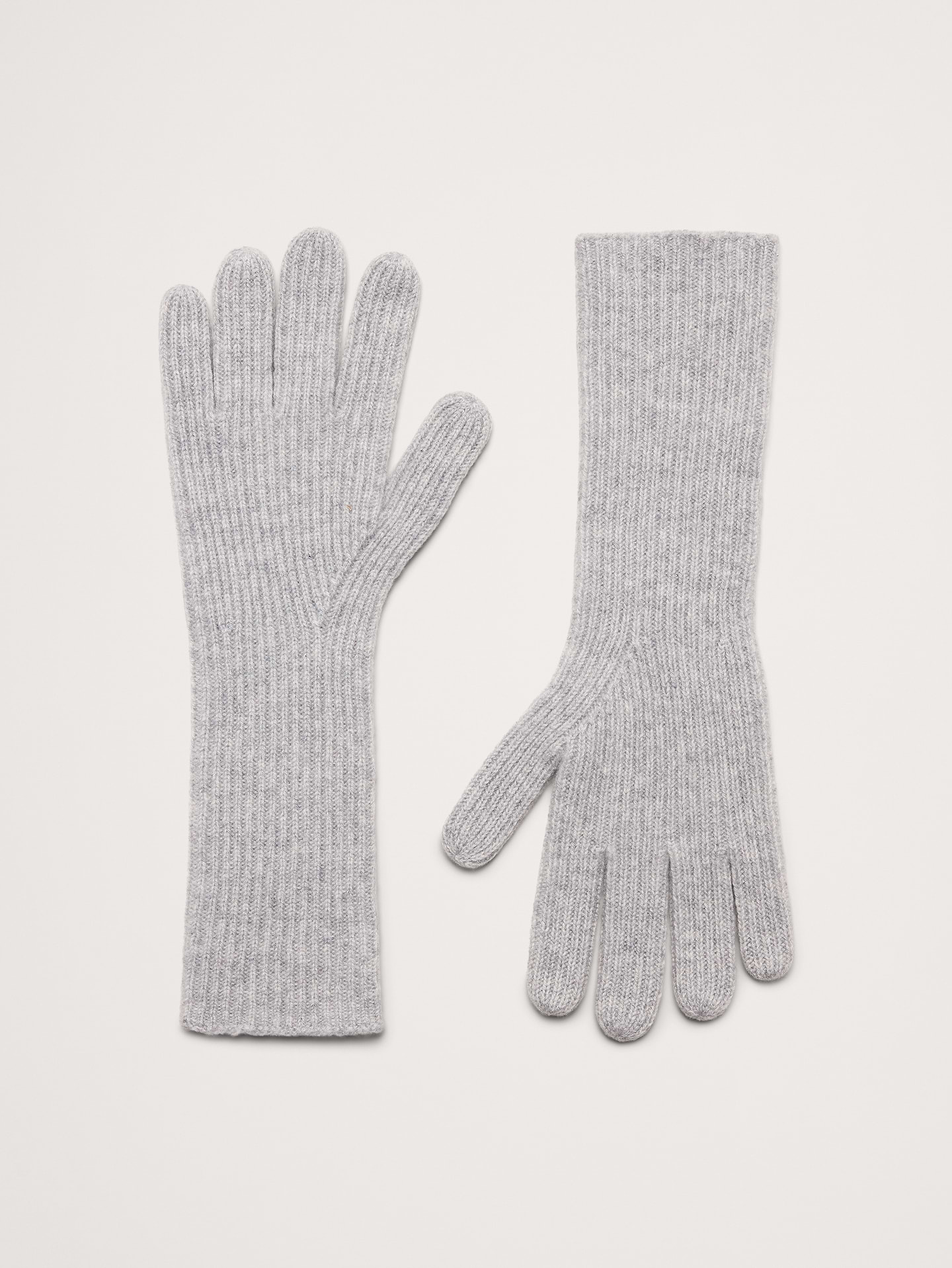Image 1 of 6, Super soft and undeniably luxurious, these ribbed-knit cashmere gloves are specially spun for all-year wear., Product #915971