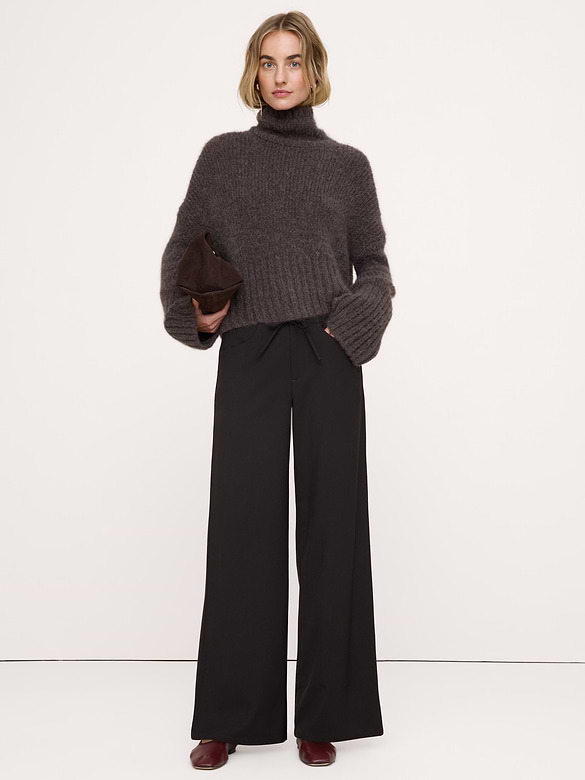 The Studio Wide-Leg Drawstring Pant in Italian Wool