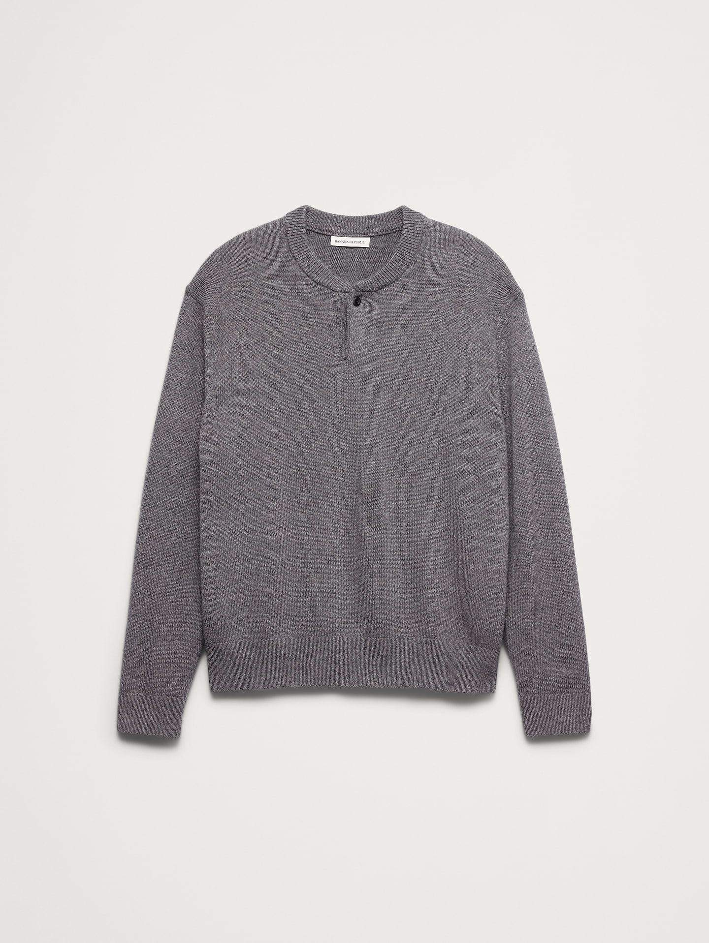 Image 5 of 5, Italian Merino-Blend Henley Sweater