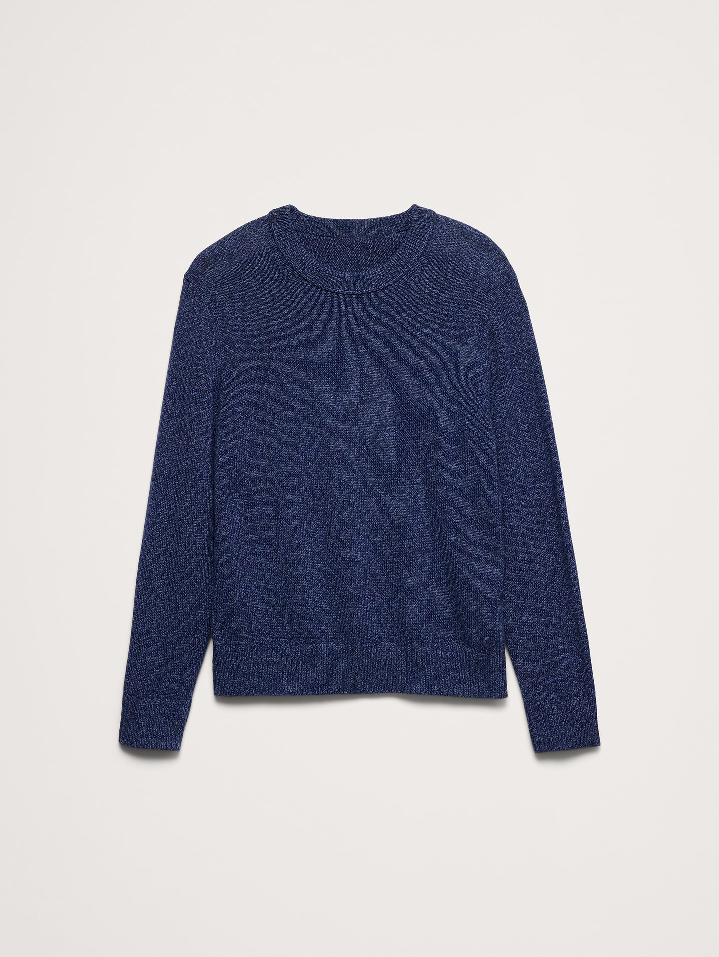 Image 5 of 8, Marled Italian Cotton-Cashmere Crew-Neck Sweater