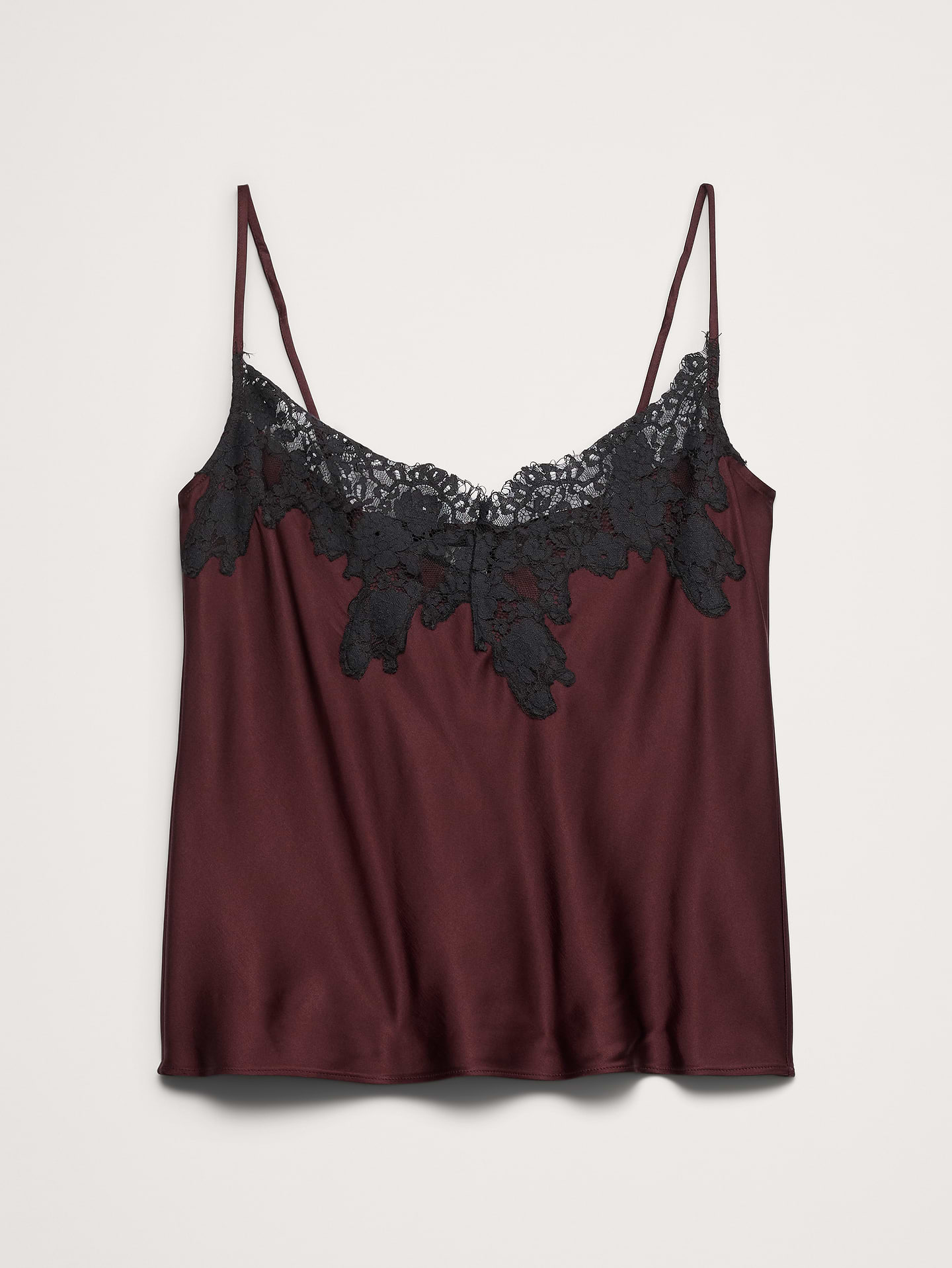 Image 4 of 8, Stretch-Satin Lace-Trim Camisole