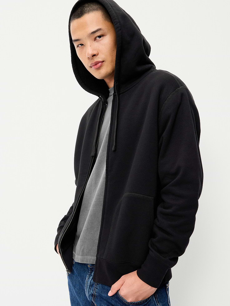 Image 3 of 4, Sherpa-Lined Full-Zip Hoodie