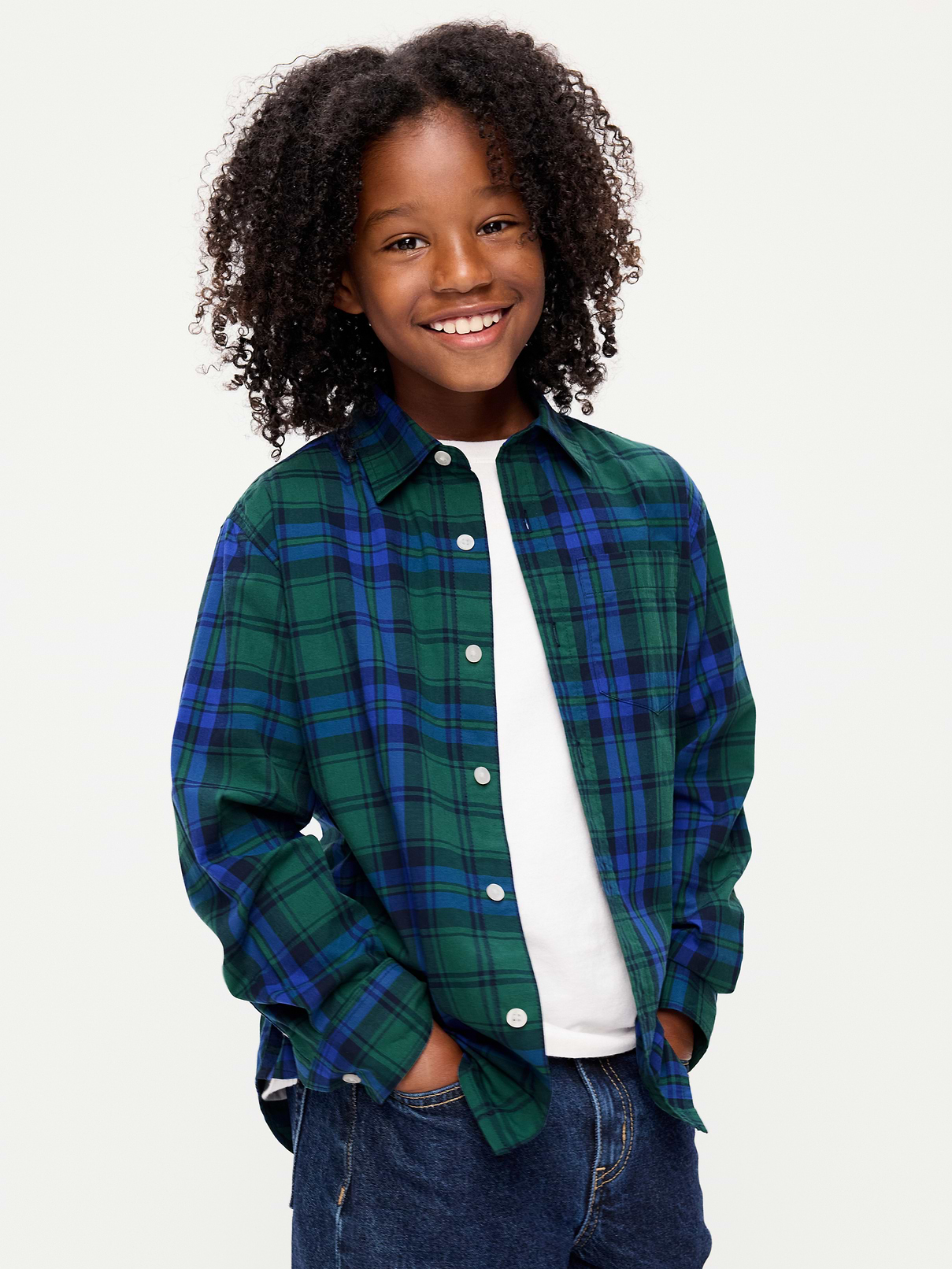 Image 1 of 3, spread collar, long sleeves, buttoned cuffs, pocket at chest, full length button front, Product #1184182