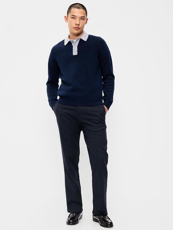90s Straight-Fit Textured Twill Pants
