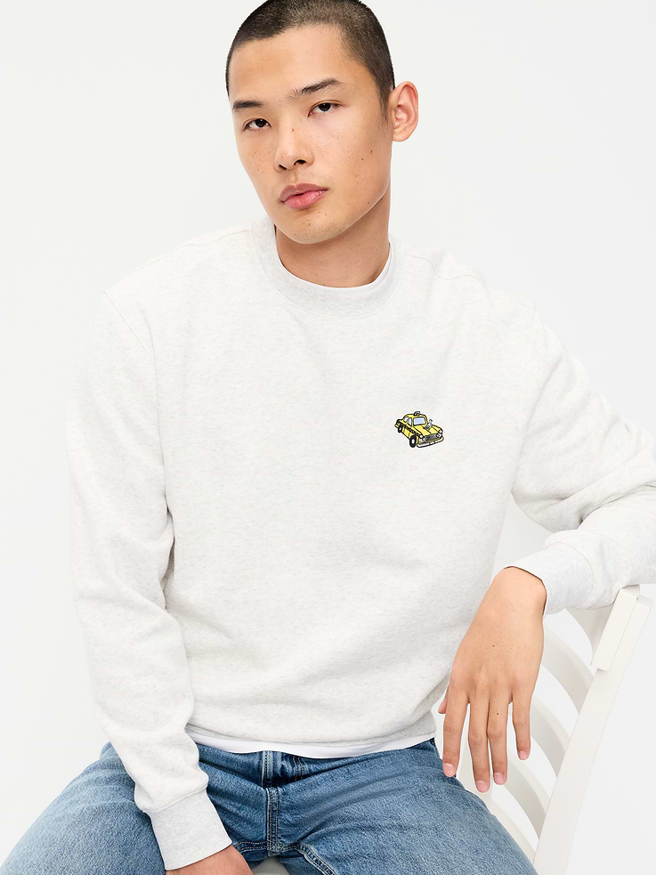 Image 3 of 4, Oversized Logo Graphic Crew-Neck Sweatshirt