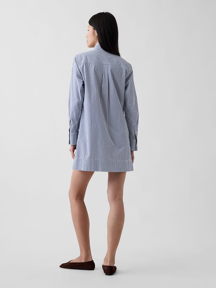Image 2 of 5, Organic Cotton Tie-Neck Mini Shift Dress