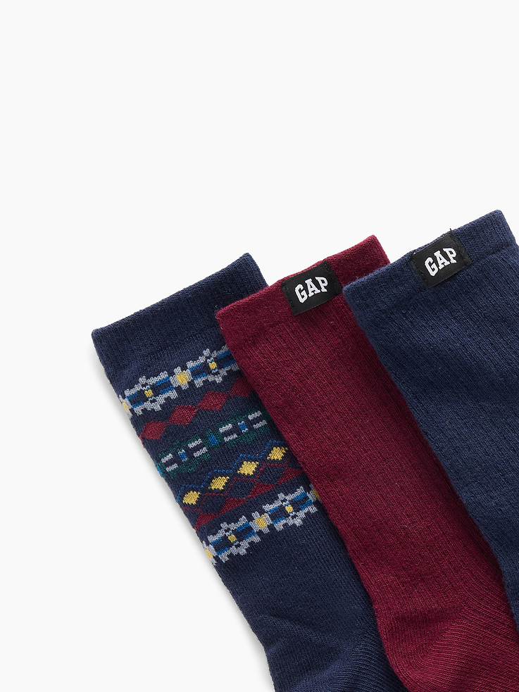 Image 2 of 2, Kids Crew Socks (3-Pack)