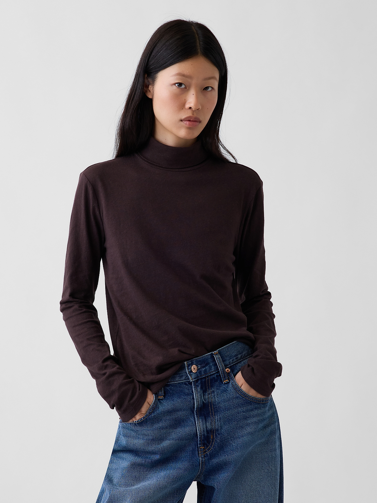 100% Cotton Authentic Turtleneck T-Shirt | Gap