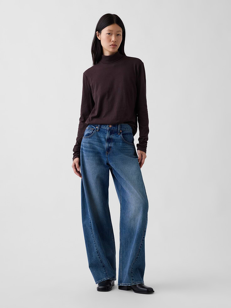Image 2 of 5, 100% Cotton Authentic Turtleneck T-Shirt