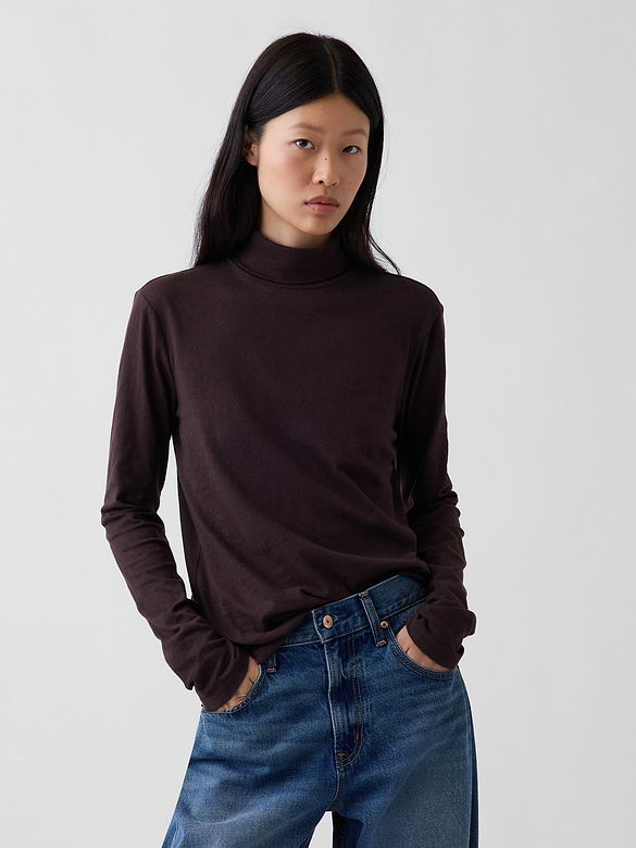 100% Cotton Authentic Turtleneck T-Shirt