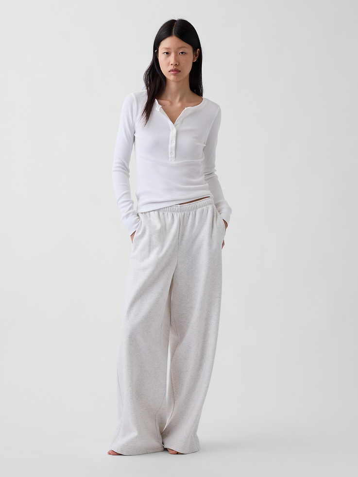 Image 2 de 5, Haut de pyjama henley en tricot gaufré