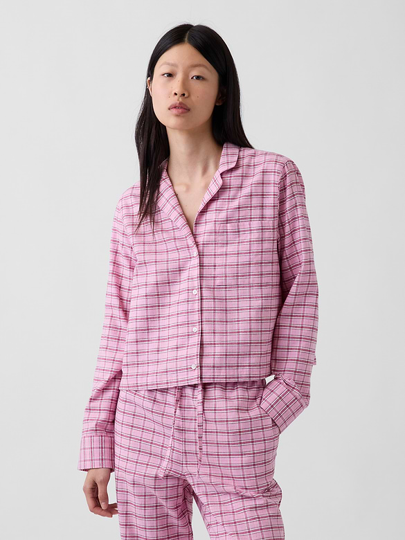 Flannel Crop PJ Shirt