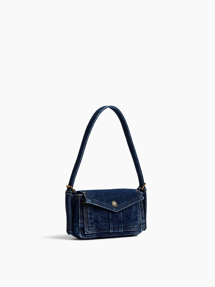 Image 3 of 8, Mini Denim Envelope Bag