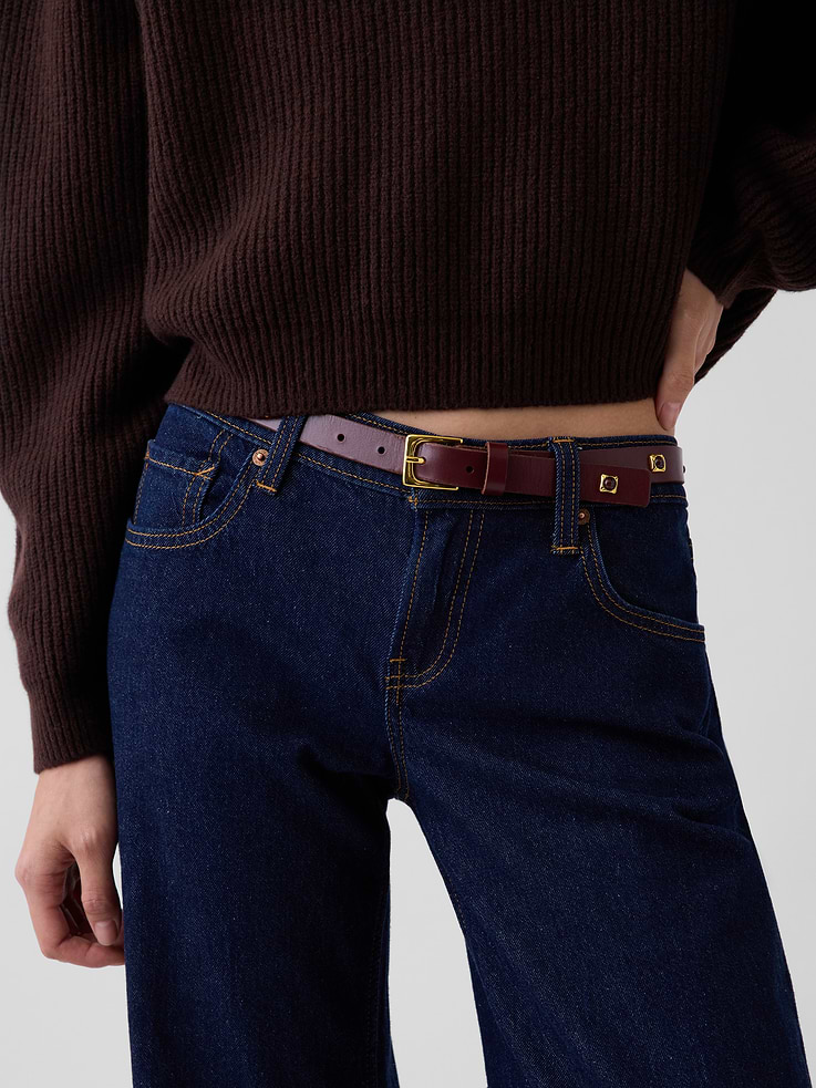 Image 2 of 4, Jeweled Leather Belt