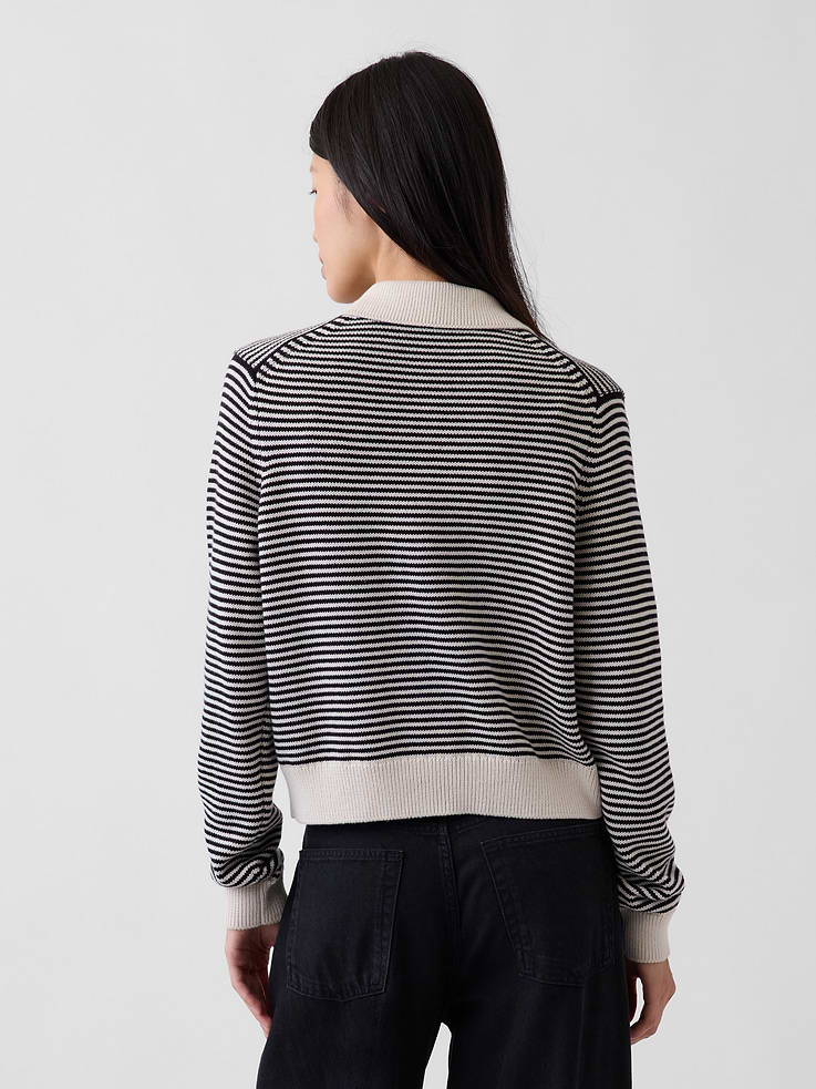 Image 3 de 6, Cardigan polo surdimensionné 100 % coton