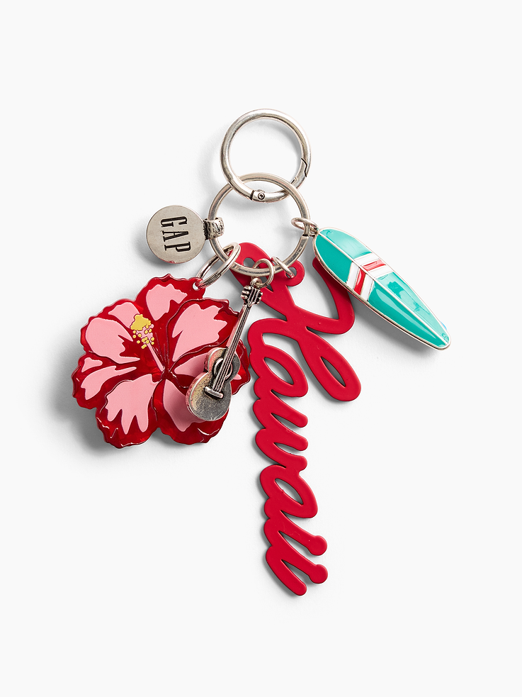 Image 1 of 4, Hawaii inspired bag charm with metal key ring., Product #1202477