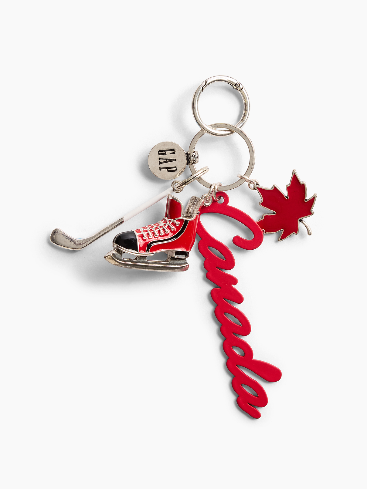 Image 1 of 4, Canada inspired bag charm with metal key ring., Product #1202483