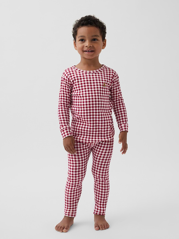 Kids & Baby Organic Brushed Cotton Gingham PJ Set