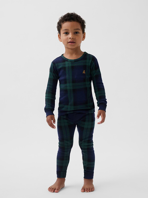 Kids & Baby Organic Brushed Cotton Plaid PJ Set