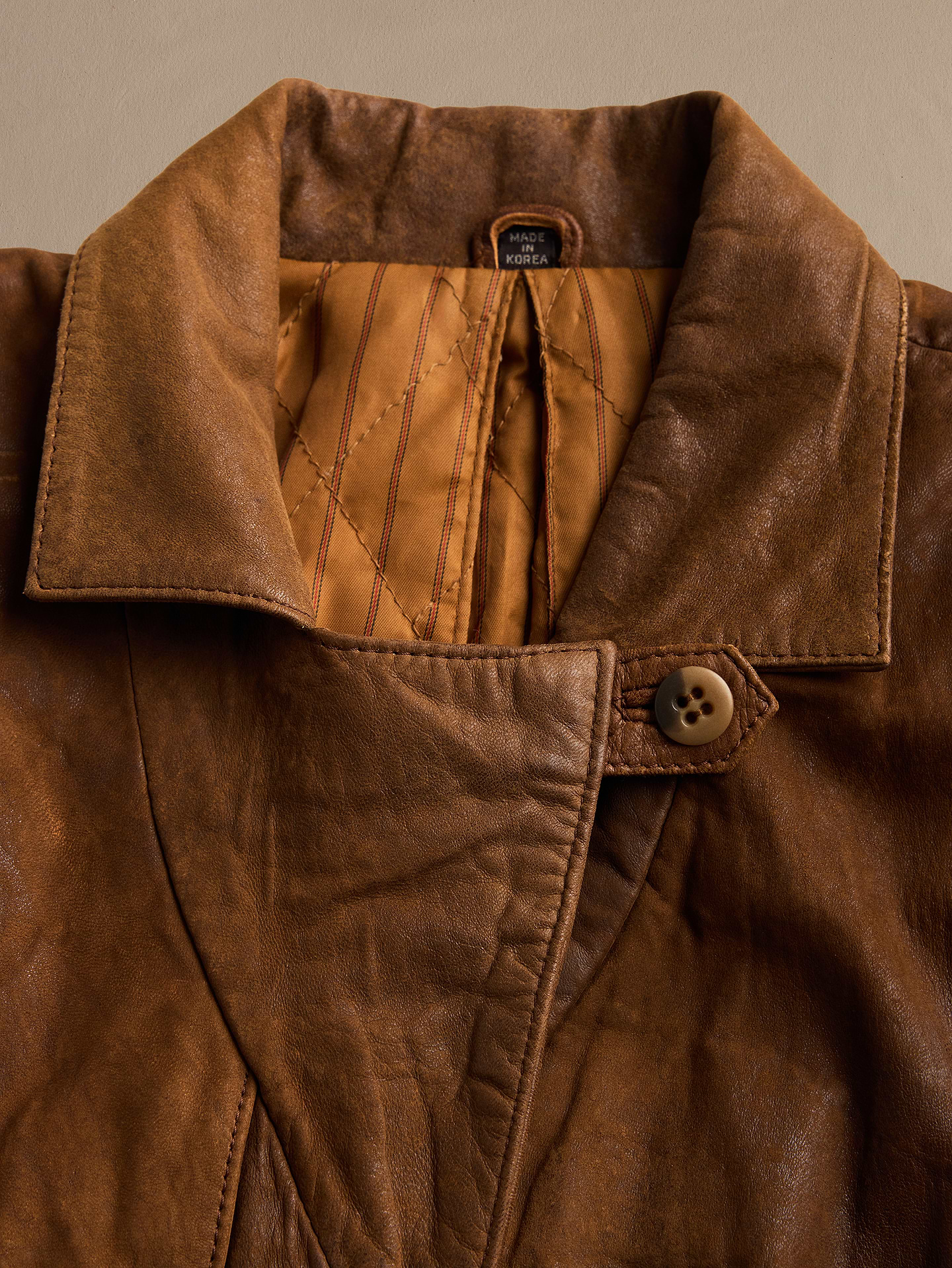 Image 3 of 3, Archive Leather Jacket With Top Button Closure Women's Size 8